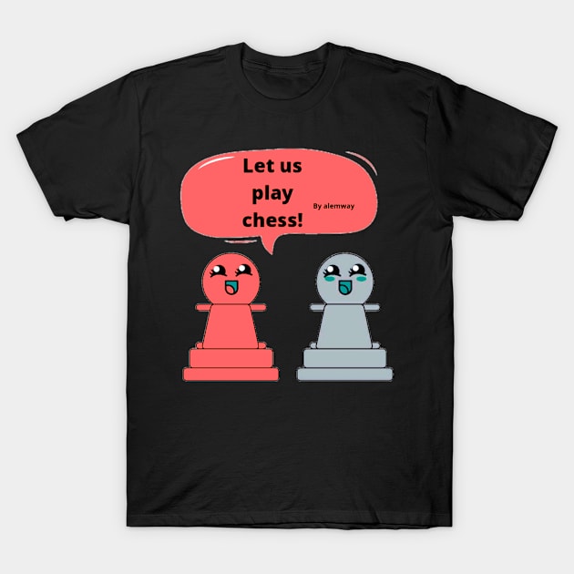 Kawaii Chess Pawns T-Shirt by Alemway